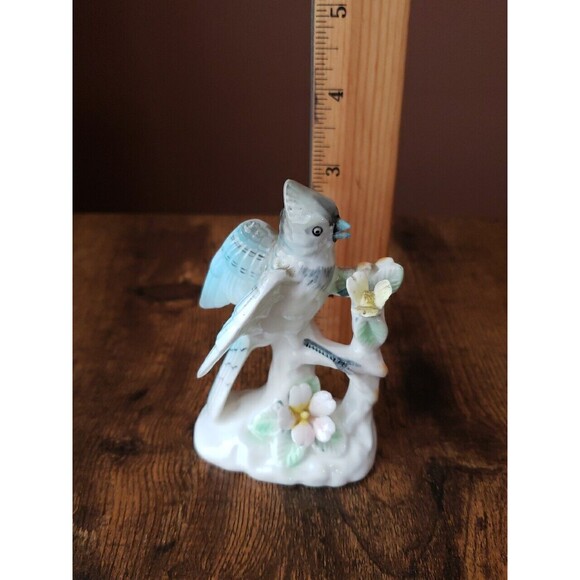 Vtg Ardalt Lenwile BLUE JAY Bird Figurine Verithin Porcelain Small Japan 6868 - Picture 2 of 13